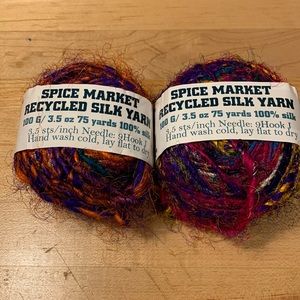 NWT Darn Good Yarn Spice Market Recycled 100% Silk Yarn 2 skeins 75 yards each